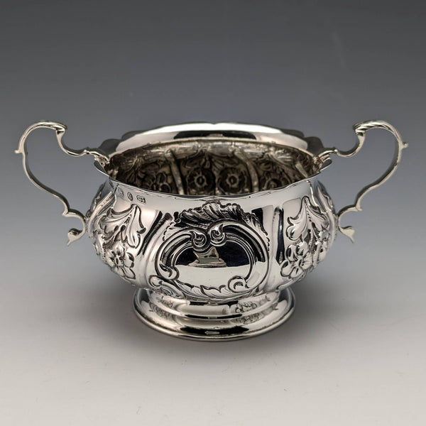 1894 British Antique Sterling Silver Sugar Bowl 113g John Millward Banks